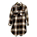 New Sweet Lovely by Jen Long Button Up Plaid Shacket M Brown Size M Photo 5