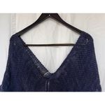 Monserat De Lucca Navy Open Weave Knit Tunic Cover Photo 3