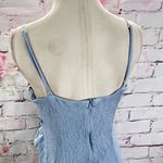 Lulus Women's Crinkle Textured Wrap Skirt Side Tie Tulip Cut Dress Light Blue XL Photo 6