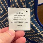 Blue and Cream Geometric Beach Summer Woven Tote Bag NWT Photo 3