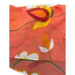 Made in Italy Orange Floral Scarf 100% Polyester Sheer Lightweight Wrap Photo 2