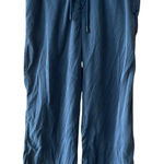 Quince  Navy Wide Leg Pull On Pants Elastic Waist Pockets Size Medium Minimalist Photo 0