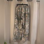 Paisley Print Women's Wide Leg Casual Pants Green Size M Photo 2