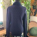 Merona Navy Ditsy Print Shawl Collar Button Up Cardigan Sweater Photo 2