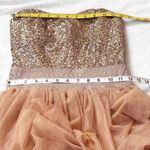 Arden B  Sweetheart Sleeveless Mini Dress Gold Tulle Sequins Glam Extra Small Photo 5