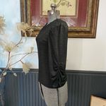 Kate Spade  Black with Gold Metallic Jersey Ruched Sleeve Top - Sz S 🧡🎀 Photo 3