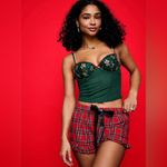 PINK - Victoria's Secret 🎄PINK VICTORIA’S SECRET Flannel Pajama Shorts Bright Red Forest Green Plaid M Photo 11