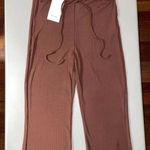 Bershka wrap around flare trouser in chocolate-brown Photo 2