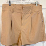 Sofia Jeans by‎ Sofia Vergara Womens Brown Faux Leather Pleated Shorts Size 16 Photo 0