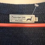 Peruvian Connection Peruvian Link Alpaca Cardigan Sweater Navy Blue Purple Multi Womens One Size NWT Photo 1