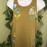 Chaser Cotton Jersey Crewneck Tank Top in Sage with Patches/Studs NWT Size Med Photo 0
