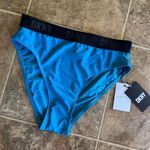 DKNY Women's High-Waist Logo Bikini Bottoms Blue & Black Size Small Photo 2