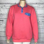 Properly Tied NWT Size XL Pink w/ Blue Trim Quilted Pullover Sweatshirt Top Photo 0