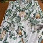 H&M Voluminous Linen Blend Maxi with Green Palm Leaf Print Photo 7