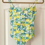 Lovers + Friends Lemon Print Lace Up Back One Piece Swimsuit Photo 2