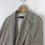 ZARA  Plaid Oversized Blazer Size XS Double Breasted Lightweight Cotton Chic Photo 5