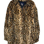 Dennis Basso Women Jacket Vintage Long Sleeve Faux Fur Animal‎ Print Coat Medium Photo 0