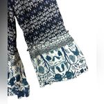 Como vintage  blue ruffle hem boho tunic top multi print flare sleeve plus‎ sz 1x Photo 6