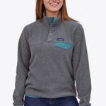 Patagonia Synchilla T-snap Fleece Sweatshirt Pullover Gray Warm Medium M Womens Photo 0