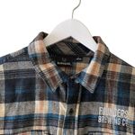 Burnside Embroidery “Founders Brewing Co” Plaid Long Sleeves Flannel Shirt SZ L Photo 4