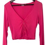 Aritzia Sunday Best Pink Ribbed Cardigan Top Size Large L Photo 1