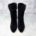 Saint Laurent Joplin Western Embellished Suede Block Heel Ankle Boots Black 35.5 Photo 3