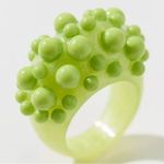Urban Outfitters  Statement Bubble Ring in Lime NWT Size 6 Neon Funky Summer Photo 8