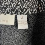 Chico's Lightweight Crinkle Open Jacket Blazer Black White Herringbone 2 L 12 Photo 8