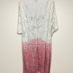 Lace Kimono Duster White Pink Ombre Open Front Bohemian Festival Cover Up Size L Photo 1