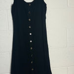Good American  Black Midi Dress Sleeveless Button Front‎ Casual Women's Photo 0