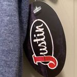 Justin Boots  Women's Grey Lookin' Sharp! Logo T-Shirt Size Medium New With Tags Photo 2