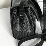 Liz Claiborne Vintage 1983 Crazy Horse Black Geometric Pattern Crossbody Bag Photo 1