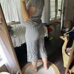 EXPRESS  Women’s Small Faux Wrap Cropped Jumpsuit Linen Blend Photo 2