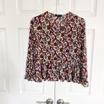 Madewell  Drawstring Ruffle Hem Top in Viola Floral Photo 2