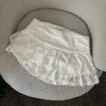 Cider NWT  white ruched floral lace knit layered mini skort Photo 0