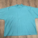 Chico's  Short Sleeve Dark Aqua Thin Mock Sweater Pullover Size 3 - XL 16/18 Photo 0