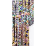 ZARA  Satin Effect Printed Belted Kimono Robe Photo 4