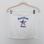 No Boundaries Y2K‎  Womens Tube Top Size L/XL White Americana Graphic USA Photo 1