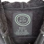Life is Good Black Fleece Fuzzy Full Zip Hoodie Sz S Photo 2