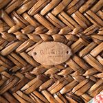 Floral Blue and Brown Women's BagCapelli Straw World Blue Floral Handmade Tote Photo 2