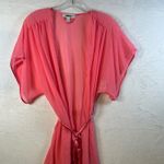 In Bloom by Jonquil Pink Sheer Kimono Robe M Belted Butterfly Sleeve Size M Photo 1