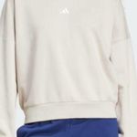 Adidas Feelcozy Essential Logo Sweatshirt 8 Cream Loose Fit Soft Sportswear Photo 0