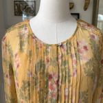 NWOT Finer Boutique Brand Prairie Floral Voile 2pc Shift Dress $125 M Yellow Size M Photo 2