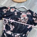 Anthropologie  harlyn black‎ floral long sleeve jumpsuit women’s size S Photo 4