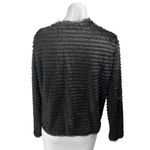 H&M Divided by Black Faux Fur Ribbed Tiered Open Cardigan Sweater Top Size M Photo 1
