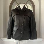 Vince 100% Lamb Leather Safari Jacket in Brown, Size M New w/Tag Retail $1495 Photo 7