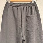 nwot casual wide leg ribbed dark grey soft pants sweats sweatpants Gray Size L Photo 3