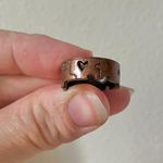 We Fit Copper Puzzle Ring Band Vintage Gold Brown Flower Heart Girly Friend Jewelry Photo 0