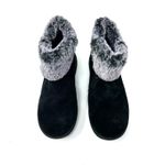 Khombu  Size 7 Boots Black Leather Slip On Faux Fur Side Zip Winter Snow Warm‎ Photo 1