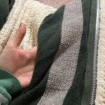 Sacai 100% Wool Stripe Cableknit Zipper Sweater Cream Green Gray NEW XXL Photo 5